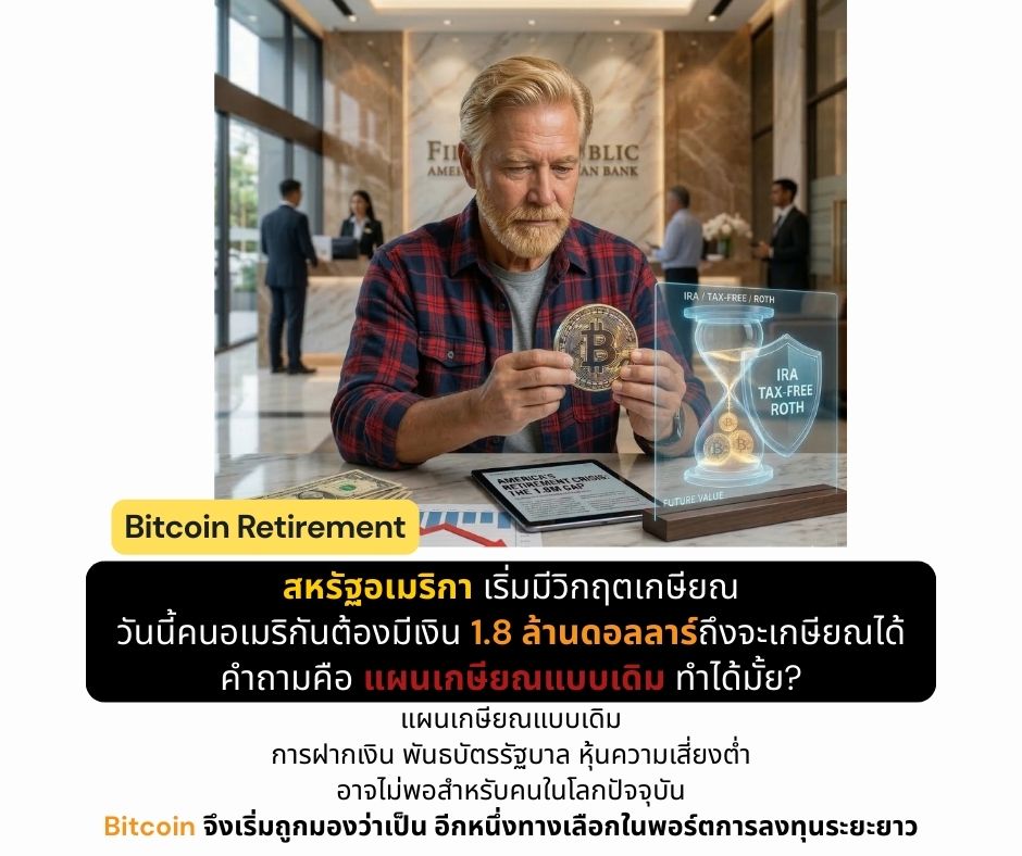 สหรัฐอเมริกา เริ่มมีวิกฤตเกษียณ วันนี้คนอเมริกันต้องมีเงิน 1.8 ล้านดอลลาร์ถึงจะเกษียณได้คำถามคือ แผนเกษียณแบบเดิม ทำได้มั้ย?