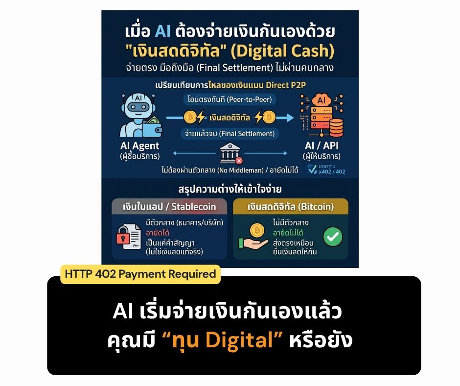 AI เริ่มจ่ายเงินกันเองแล้ว คุณมี “ทุน Digital” หรือยัง